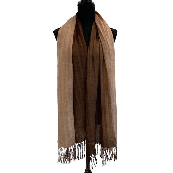 DUSTY rose pink maroon pleated ombré scarf - Picture 1 of 4